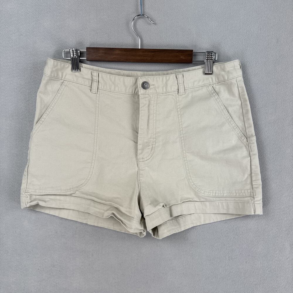 Patagonia Stand Up Shorts Womens 12 Beige Organic Cotton Canvas Utility Hiking